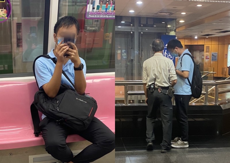 Nhìn vào cửa kính trên tàu, cô gái phát hiện hành động ghê rợn của gã đàn ông