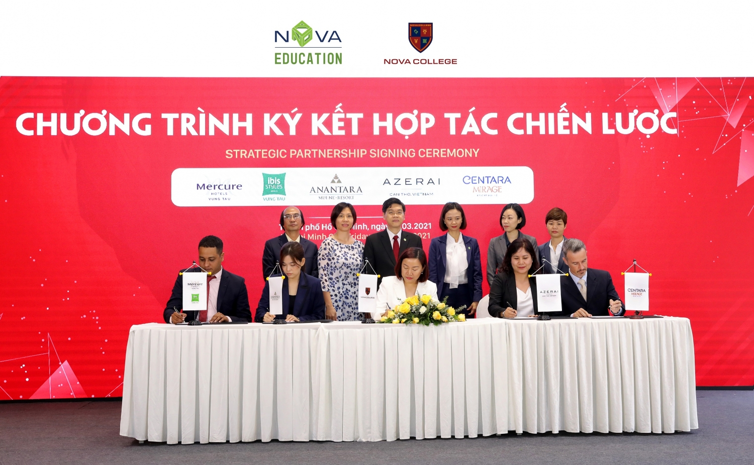 Các thương hiệu vận hành khách sạn đẳng cấp quốc tế: Anantara, Azerai, Ibis, Mercure, Centara Mirage cũng cam kết đón nhận sinh viên Nova Education Group.