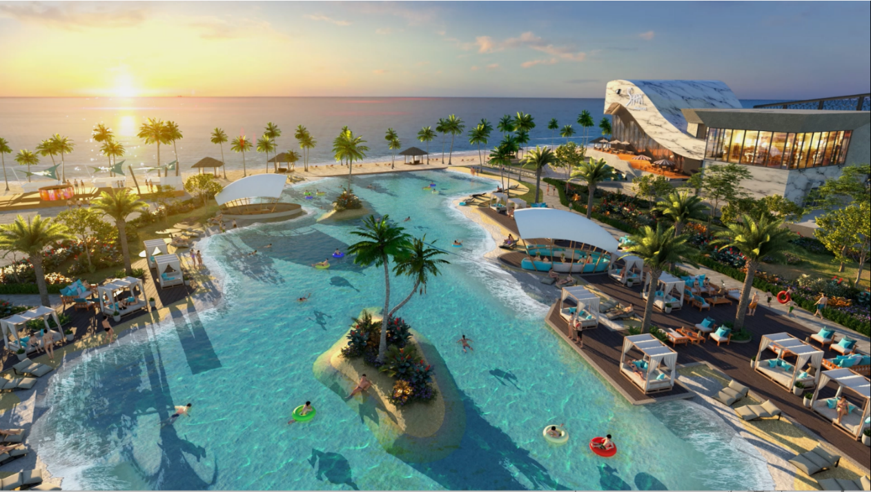 Hồ bơi nước mặn Ocean Pool – một trong những tiện ích nổi bật tại NovaWorld Ho Tram