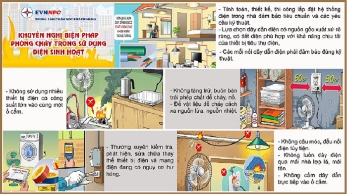 EVNNPC chú trọng thực hiện an toàn phòng cháy trong sử dụng điện và quản lý vận hành lưới phân phối