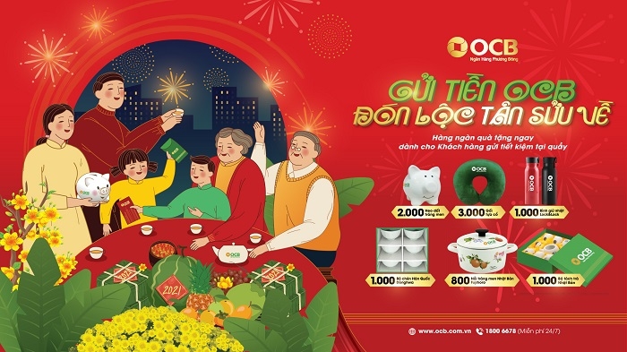 Gửi tiền ở Ngân hàng OCB đón lộc hàng nghìn phần quà Tết Tân Sửu