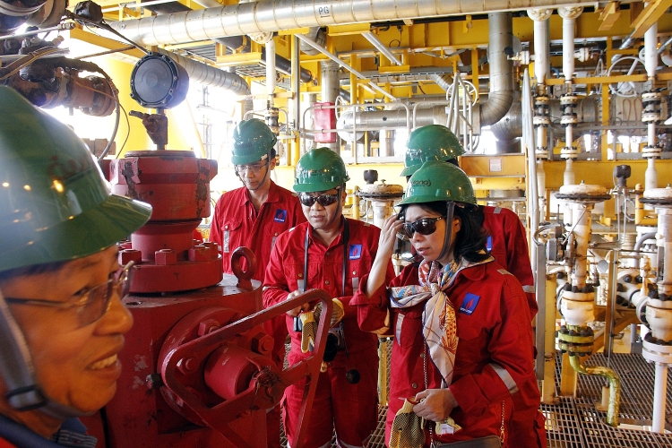 lanh dao pvn tham va lam viec tren cac cong trinh bien cua pvep