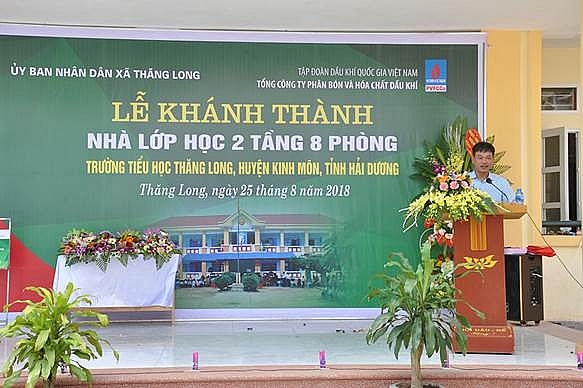 PVFCCo khánh thành, bàn giao trường tiểu học và nhà Đại đoàn kết pvfcco khanh thanh ban giao truong tieu hoc va nha dai doan ket