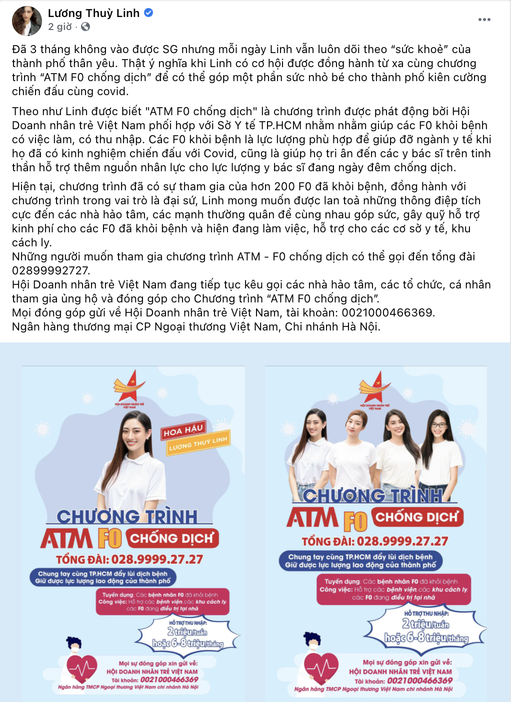 Các hoa hậu vận động gây quỹ hỗ trợ việc làm cho F0 khỏi bệnh