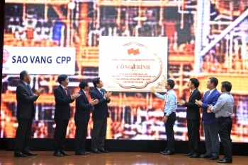 Lễ gắn biển công trình “Giàn xử lý Trung tâm Sao Vàng - CPP” chào mừng Đại hội đại biểu toàn quốc lần thứ XIII của Đảng