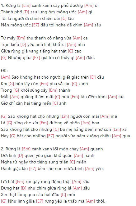 Lời bài hát Rừng Lá Thấp - lyric chính xác và chuẩn nhất
