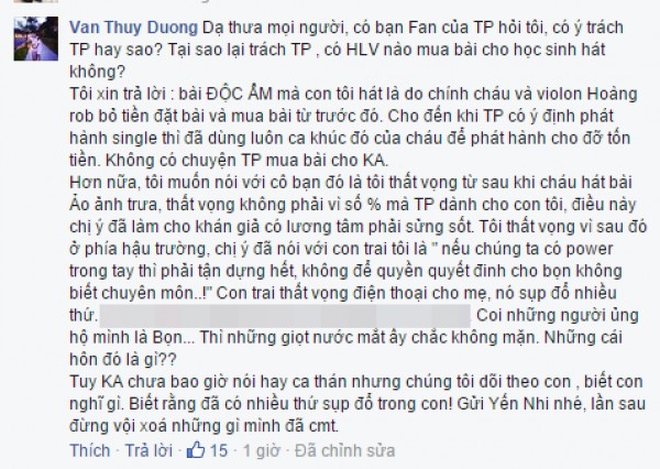 thi sinh the voice to huan luyen vien bo roi