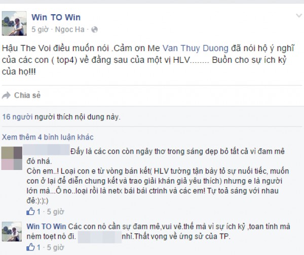 thi sinh the voice to huan luyen vien bo roi