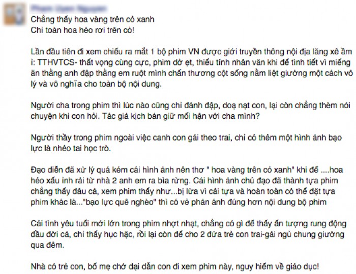 dung cho tre con xem toi thay hoa vang tren co xanh