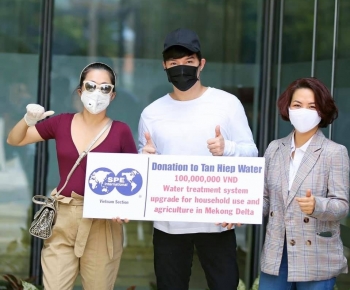 Ca sĩ Mỹ Lệ và Nathan Lee ủng hộ hơn 700 triệu chống hạn mặn