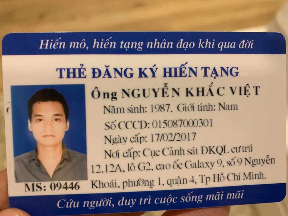 ca si khac viet dang ky hien tang khi qua doi