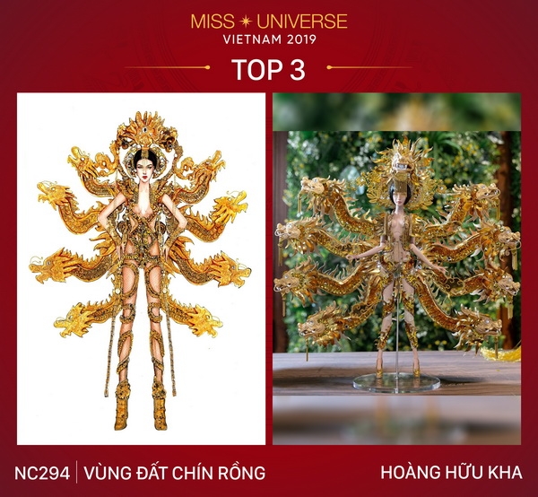 cong bo top 3 trang phuc dan toc cho hoang thuy tai miss universe 2019