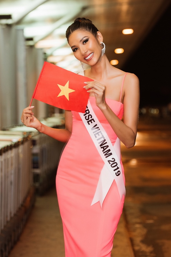 hoang thuy chinh thuc len duong tham du miss universe 2019