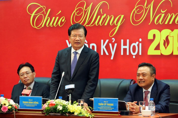 Phó Thủ tướng Trịnh Đình Dũng làm việc, chúc mừng năm mới Tập đoàn Dầu khí Việt Nam